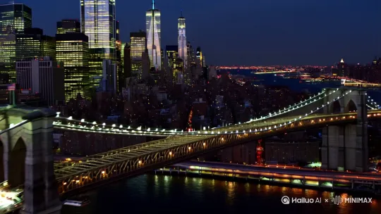 凌晨。纽约城市夜景 by Hailuo AI Video Generator