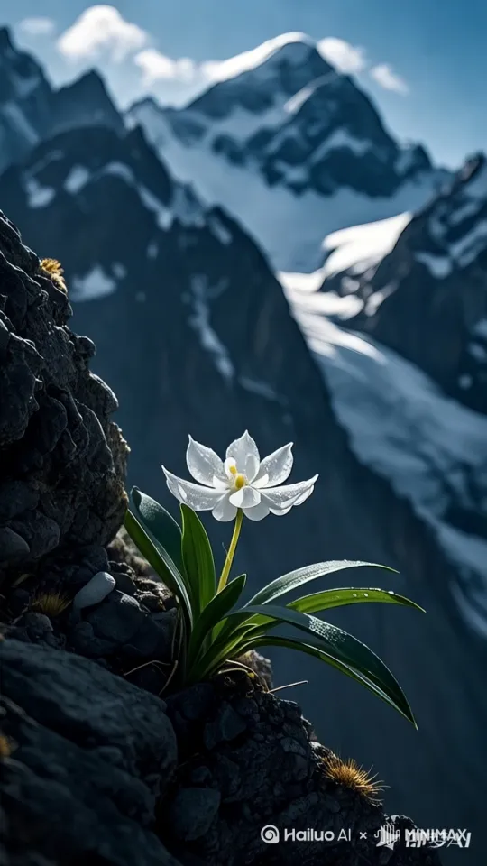 花朵摇晃，叶子晃动，[右移,左摇,跟随] by Hailuo AI Video Generator