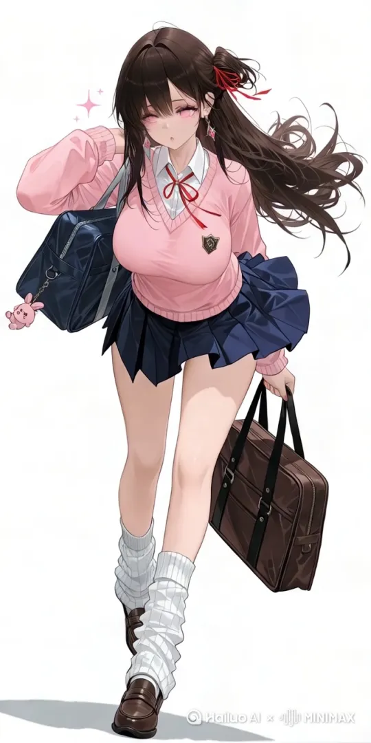 让这个动漫女孩向前走动，镜头跟随女孩向前运动，女孩长发随风飘动，英姿飒爽 by Hailuo AI Video Generator