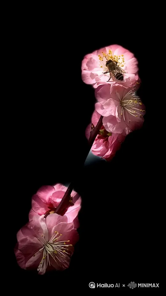 让蜜蜂在花中飞翔 by Hailuo AI Video Generator