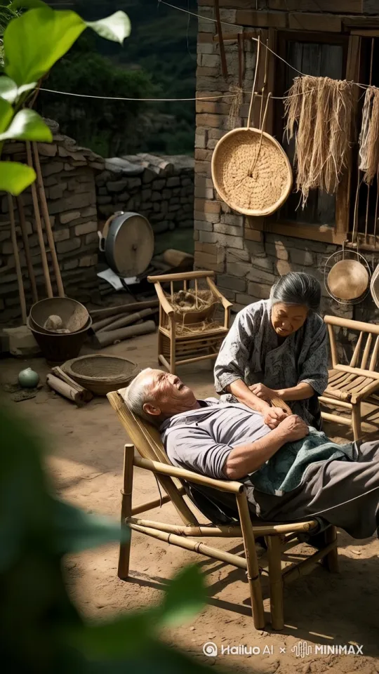 老老大爷在院子里面休息。飞了一只巨大的苍蝇。老大爷用中国功夫。从椅子里面向上一跳。跳起来。一个空中前滚翻。伸手用筷子夹住了苍蝇 by Hailuo AI Video Generator