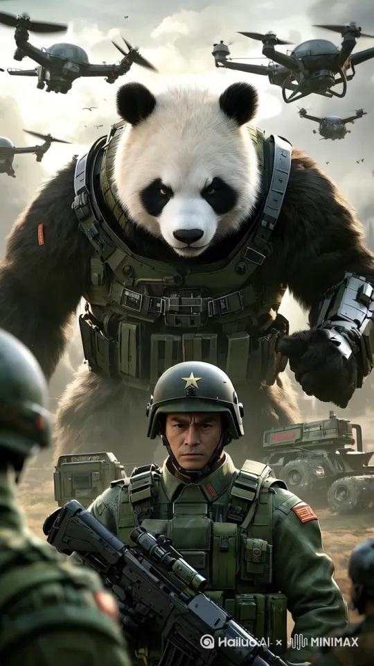 [上升,变焦推进,晃动]整体画面动起来，战争迫近，部队集结的压迫感 by Hailuo AI Video Generator
