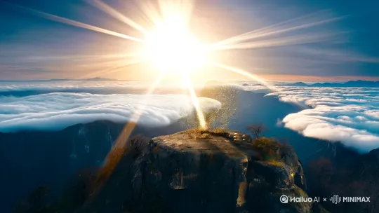 《山海奇缘·麒麟变》短视频分镜脚本

🌟【开场镜头】
- 全景：晨曦中的昆仑山脉云海翻涌，金色阳光刺破云层
- 特效：山巅浮现半透明麒麟虚影（鹿角/龙鳞/牛尾动态粒子特效）
- 音效：远古兽鸣混搭编钟音色

🦌【变身时刻】
- 特写：麒麟前蹄踏碎山岩，金色波纹荡开
- 中景推近：神兽化作光粒子漩涡，汉服衣袂渐显（红黑渐变诃子裙）
- 动态运镜：发簪自动绾起青丝，眼角浮现金色鳞纹
- by Hailuo AI Video Generator