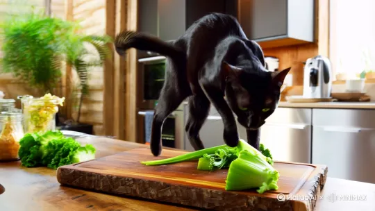 猫切菜 by Hailuo AI Video Generator