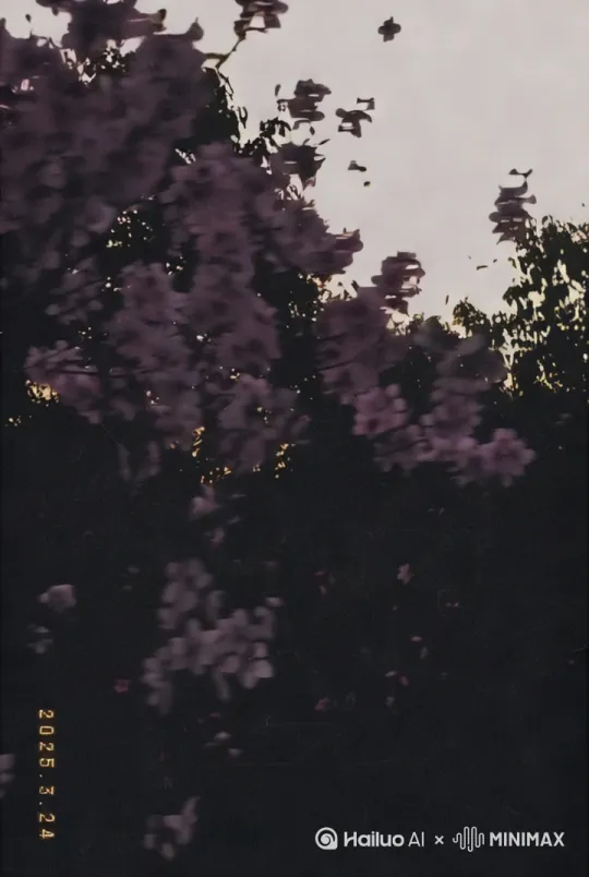 夕阳照射花枝，微风吹拂花枝微微晃动 by Hailuo AI Video Generator