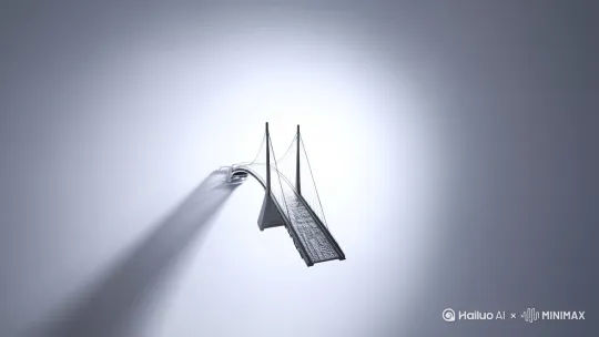 ---

### **分镜1：概念觉醒**  
**提示词**：  
"纯白色无垠空间，45度仰角悬浮的纸质桥梁从线条生长为立体模型，柔光逆光营造神圣感，NASA零重力摄影机缓慢推进，结构元件减少68%的发光文字从桥体剥离消散，特斯拉线圈高频音波可视化涟漪环绕"  
**关键参数**：  
▷ 光影：医用级无影灯+柔光箱组合  
▷ 镜头：每秒0.5帧的超慢速dolly in  
▷ 特效：几何解构粒子效果  

---

### **分镜2：力学之舞**  
**提示词**：  
"黄金斜拉索分子级特写，X射线透视显示彩虹色应力云图，斐波那契螺旋光影在地面自动绘制，测量游标卡尺的激光投影校准0.5mm误差，工业探伤仪扫描声效与石英钟摆节拍同步"  
**关键参数**：  
▷ 光影：手术室无影灯+激光网格  
▷ 镜头：显微镜式景深切换  
▷ 运动：三轴稳定器环绕拍摄  

---

### **分镜3：微观革命**  
**提示词**：  
"电子显微镜视角展现纸张纳米压纹，指纹触碰产生金色能量涟漪，0.2mm厚度数值分解为原子结构模型，撕纸声经粒子滤波器转为科技音效，微距镜头水滴型虚化光斑"  
**关键参数**：  
▷ 光影：环形LED补光+虹膜光圈  
▷ 镜头：10:1放大倍率微距  
▷ 色温：5500K医用级白光  

---

### **分镜4：极简宣言**  
**提示词**：  
"传统石拱桥与纸桥线框对比消解动画，顶光扫描生成wireframe模型，消隐算法逐步删除冗余结构，San Francisco字体数据墙从地面升起破碎，金属摩擦声经降频处理"  
**关键参数**：  
▷ 光影：单一10K钨丝点光源  
▷ 镜头：俯视视角垂直拉升  
▷ 特效：拓扑结构溶解粒子  

---

### **分镜5：张力剧场**  
**提示词**：  
"哑光黑背景中500g砝码矩阵坠落，桥面变形慢动作展现碳纤维级韧性，高速摄影捕捉0.27秒恢复震颤，绿色数据流在冲击波中形成数字风暴，爆破字幕使用特斯拉电弧字体"  
**关键参数**：  
▷ 光影：冷色调顶光+硬阴影  
▷ 镜头：Phantom高速摄像机视角  
▷ 帧率：240fps降格至24fps  

---

### **分镜6：未来图腾**  
**提示词**：  
"扎哈建筑曲线与纸桥拓扑叠化，黄浦江雾气中虚实桥梁量子纠缠，Apple Pencil金线转化过程伴随电子绘画声效，城市环境音经量子隧穿效应处理"  
**关键参数**：  
▷ 光影：黎明蓝调时刻自然光  
▷ 镜头：动态遮罩转场  
▷ 色域：杜比视界HLG标准  

---

### **分镜7：永恒烙印**  
**提示词**：  
"悬浮桥体粒子化重构为三维校徽，参数字幕太空穿梭伴随引力透镜扭曲，黑底白字终极口号逐像素点亮，收尾镜头180度翻转倒影生成无限符号"  
**关键参数**：  
▷ 光影：深空环境光+自发光粒子  
▷ 镜头：直升机吊舱旋转推进  
▷ 特效：动态蒙德里安网格  

---

### **跨分镜统一指令**  
```  
[全局设定]  
色彩梯度：银灰(#C0C0C0)→月白(#F8F8FF)→墨黑(#000000)→香槟金(#F0E68C)→量子蓝(#00FFFF)→赛博紫(#8A2BE2)  
运镜逻辑：NASA零重力摄影机抛物线轨迹  
字体动力学：San Francisco Pro 字重随冲击力自动调节  
物理引擎：Houdini刚体解算器+RealFlow流体模拟  
```  

这些提示词深度融合苹果广告的 **技术崇高感** 与 **工程浪漫主义** ，每个指令包含：  
1. 三层光影系统（主光+补光+特效光）  
2. 电影级镜头运动参数  
3. 声画联觉映射提示  
4. 材料科学可视化隐喻 by Hailuo AI Video Generator