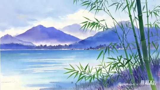 彳微风，竹动，丝丝小雨， by Hailuo AI Video Generator