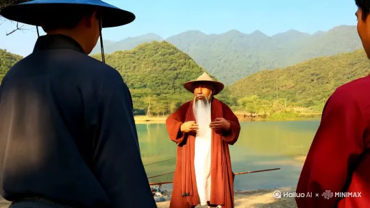 现在有人说钓鱼影响工作，那你看看我那个时代一根竹子鱼钩鱼饵都没有，还不是照样暴护，回答我，你们现在装备这么好，各种科技，别说钓鱼影响工作影响前途，我还不是国师，lookinmyeyes by Hailuo AI Video Generator
