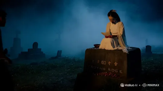 ## 3. **《鬼哭岭》**  
早年间，黑河有个贪财的货郎，听说乱葬岗“鬼哭岭”半夜有金银声，便壮着胆子去寻宝。果然见一白衣女子坐在坟头数铜钱，边数边哭。货郎偷抓了一把钱，女子猛然转头——脸上没有五官，只有一张血盆大口！  
货郎吓得逃回家，兜里的钱全变成了纸灰，手心还烙了个黑手印。三日后暴毙，死时怀里紧攥着一把坟头土。  
**传说**：东北人忌讳捡荒野的钱币，尤其是绑红绳的，说是“买命钱”。 by Hailuo AI Video Generator