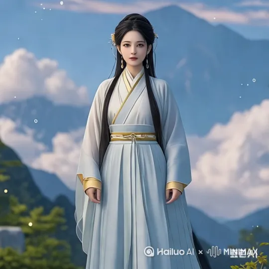 美女像仙女一样飞向空中，轻松地在空中滑行，双臂向两侧伸展，头部向前，捕捉平滑水平飞行的感觉。头发、衣服随风摇摆。无人机视角，一个超现实的高速梦境序列，相机紧密跟踪，相机从略高位置的俯视角度紧密跟踪从左后方向右后方移动，随着角色迅速穿越场景。环境是动态的，快速变化。 by Hailuo AI Video Generator