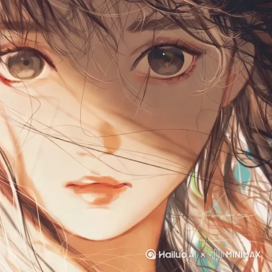 镜头缓慢推进，头发大幅度飘动 by Hailuo AI Video Generator