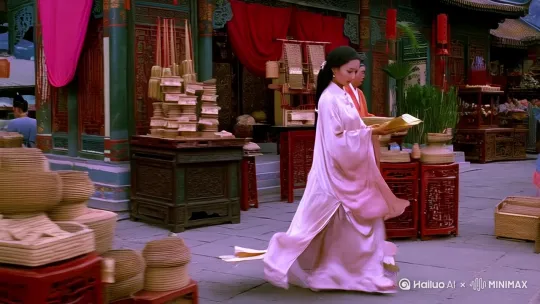 [右移,左摇,跟随]中国唐朝背景，一个唐朝装扮的女子，在翻阅香方制香 by Hailuo AI Video Generator