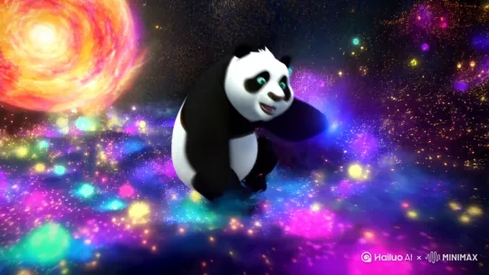 大熊猫大战银河系 by Hailuo AI Video Generator