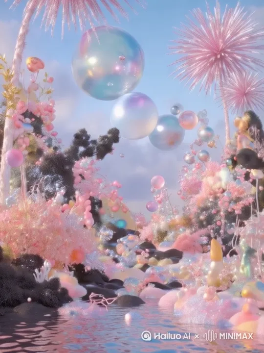 镜头向前推进，上移，蠕动，流体运动 by Hailuo AI Video Generator