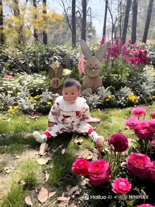 图中人物站了起来，突然爆出来一阵烟雾，图中人物变成了一只兔子[左移,推进,右摇] by Hailuo AI Video Generator