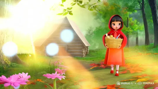 在 8K 高清的细腻画质下,宛如打开一本精美的童话绘本,“小红帽的故事”徐徐展开。
清晨的阳光透过茂密的森林枝叶,洒下斑驳的光影,仿佛给大地铺上了一层金色的碎钻。每一片树叶都清晰可见,脉络如同精细的地图,露珠在叶尖闪烁,似晶莹的珍珠随时可能滚落。森林的地面铺满了厚厚的落叶,红的、黄的、棕的交织在一起,踩上去发出轻柔的“沙沙”声。
小红帽,一个可爱的小姑娘,穿着一身鲜艳的红色连衣裙,头戴标志性的红色兜帽,那红色如同一团燃烧的火焰,在绿色的森林中格外醒目。她的脸蛋红扑扑的,像熟透的苹果,眼睛清澈明亮,如同森林中的清泉,闪烁着好奇与纯真。她的手里提着一个装满点心的竹篮,篮子编织得十分精巧,每一根竹条的纹理都能看得清清楚楚。
她蹦蹦跳跳地走在森林的小路上,时而停下脚步,好奇地观察路边盛开的野花,粉色的花瓣娇嫩欲滴,花蕊中藏着小小的花蜜。突然,一只狡猾的大灰狼从大树后面探出头来。大灰狼浑身灰色的毛发粗糙而杂乱,绿色的眼睛闪烁着狡黠的光,尖锐的牙齿在阳光下泛着冷光。它悄悄地跟在小红帽身后,脚步轻盈却透着不怀好意。
不远处,出现了一座温馨的小木屋。木屋的墙壁是用原木搭建而成,缝隙间长满了翠绿的苔藓,仿佛给木屋穿上了一件绿色的披风。烟囱里正冒着袅袅青烟,给这个宁静的场景增添了一份生活的气息。这便是小红帽外婆的家,一场奇妙又略带惊险的故事,即将在这里上演。画面色彩鲜艳而柔和,充满了童话世界的纯真与美好,每一个细节都仿佛能把人带入那个充满幻想的经典童话世界。 by Hailuo AI Video Generator