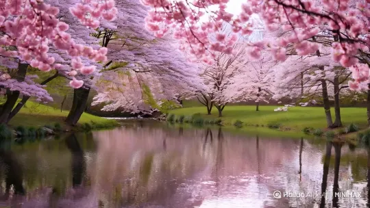 春天万物复苏，有风有雨，有花有树有水 by Hailuo AI Video Generator