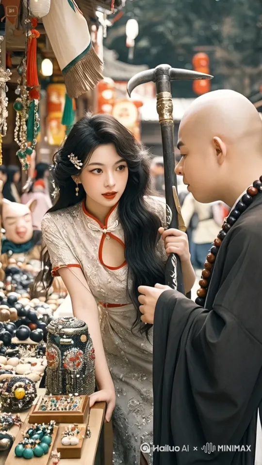 镜头移动，动态跟随，展现一个史诗般的激烈打斗场面。两个人正在进行惊心动魄的中国功夫对决，身形矫健，步伐灵活，每一个动作都充满力量与技巧。美女率先发动攻击，以迅雷不及掩耳之势踢出一记凌厉的侧踢，另一人迅速后仰躲避，紧接着回击一套连贯的拳法，拳风呼啸。他们的招式刚柔并济，时而是刚猛的直拳，时而是柔美的转身回旋踢。身影交错之间，地面的尘土飞扬而起，镜头动态跟随，从不同角度展现他们激烈的交锋，周围的人拍手叫好。这个画面荒诞搞笑
 by Hailuo AI Video Generator
