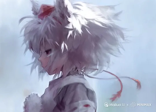 人物整体动作不变，添加头发和服饰被风吹过的动态表现。 by Hailuo AI Video Generator