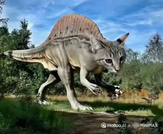 [右移,跟随]猫头恐龙跑动 by Hailuo AI Video Generator
