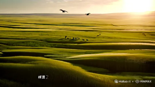 ### 短视频题材:**《草原激战》**
---
#### **场景1:宁静的草原**
**画面**:辽阔的内蒙古大草原,阳光洒在无边的绿海上,微风轻拂,草浪起伏。远处,几只羊群悠闲地吃草,天空中偶尔有几只鹰盘旋。
**旁白**(低沉且充满悬念的声音):"在这片宁静的草原上,一场前所未有的战斗即将展开。"
---
#### **场景2:异象突现**
**画面**:突然,天空中出现一道刺眼的亮光,伴随着低沉的轰鸣声。一个巨大的外星飞船缓缓降落,停在草原中央。飞船周围散发出诡异的光芒,周围的草地瞬间枯萎。
**旁白**:"他们来自遥远的星系,带着毁灭的意图。"
---
#### **场景3:机甲战士登场**
**画面**:远处,几道身影快速接近。镜头拉近,是一支由五名精英机甲战士组成的小队。他们身穿先进的动力装甲,手持高能武器,迅速在草原上展开阵型。
**机甲队长**(通过通讯器):"各单位注意,目标已出现,准备战斗!"
**机甲战士们**(齐声):"收到!"
---
#### **场景4:激战开始**
**画面**:外星飞船的舱门打开,一群外形狰狞的外星生物涌出。它们手持能量武器,向机甲战士们发起攻击。机甲战士们迅速反击,激光束和能量弹在草原上交织成一片火网。
**音效**:激烈的枪炮声,爆炸声,机甲的引擎轰鸣声。
**画面**:一名机甲战士被外星生物击中,摔倒在地。其他战士迅速掩护,队长则冲上前,用高能剑将外星生物斩成两半。
**队长**(通过通讯器):"坚持住!我们不能让他们得逞!"
---
#### **场景5:绝地反击**
**画面**:随着战斗的进行,机甲战士们逐渐占据上风。他们利用草原的地形,灵活地在外星生物中穿梭,进行精准打击。
**音效**:机甲的引擎声越来越响,战士们的斗志愈发高昂。
**画面**:队长发现外星飞船的弱点,指挥队员们集中火力攻击。几轮猛烈的攻击后,飞船开始剧烈震动。
**队长**(大声):"就是现在!"
---
#### **场景6:胜利与告别**
**画面**:外星飞船在爆炸中化为灰烬,外星生物也随之消失。草原上恢复了平静,阳光再次洒在绿海上。
**旁白**:"在这片草原上,机甲战士们用勇气和智慧捍卫了地球的和平。"
**画面**:机甲战士们站在草原上,望着远方的地平线。他们的身影在阳光下显得格外坚定。
**队长**(低声):"我们还会再见的。"
**画面**:机甲战士们转身离去,草原再次恢复了宁静。
---
#### **结尾**
**画面**:草原上的羊群重新出现,天空中鹰在盘旋。
**旁白**:"和平,永远是战士们最珍贵的战利品。"
**字幕**:感谢所有为和平而战的英雄。
---
### **总结**
这个短视频题材通过紧张刺激的战斗场面和细腻的情感描写,展现了机甲战士们在外星入侵者面前的无畏与智慧,同时也传达了和平与守护的主题。 by Hailuo AI Video Generator