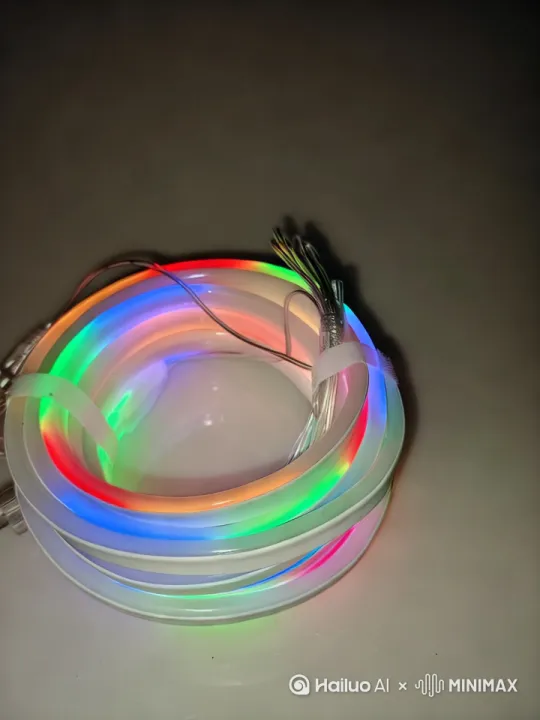把这种幻彩灯带装在花园的栏杆上 by Hailuo AI Video Generator