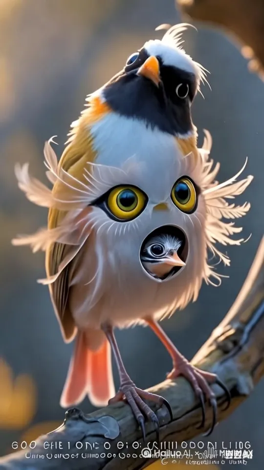 鸟妈肚中的幼鸟从洞口里飞出来。画面要求生动真实超高清。 by Hailuo AI Video Generator