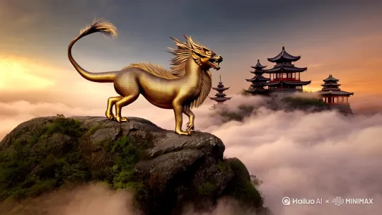1. 玄幻仙境风：8k高清，真实摄影质感。3D风格呈现一只麒麟于烟雾缭绕的奇幻仙山之巅，周身瑞气萦绕。麒麟身姿矫健，肌肉线条流畅，鳞片闪烁金属光泽，鬃毛随风飞扬。周围是缭绕的云雾，如轻纱般缥缈，背后有若隐若现的中式亭台楼阁，在云雾中半遮半掩，整体充满中式怪诞美学与玄幻感。
 
2. 神秘古林风：8k高清，三维古风画面。在一片神秘幽深的古林中，麒麟现身，四周烟雾弥漫。麒麟通体散发柔和光芒，与林中氤氲雾气相互交织。它的四蹄微微抬起，似要踏云而去。古树枝干扭曲，藤萝缠绕，地上铺满落叶，画面营造出中式怪诞且神秘的氛围，尽显电影级写实细节。
 
3. 云海奔腾风：8k高清，电影级画质。3D写实呈现麒麟在波涛汹涌的云海间奔腾。麒麟身姿雄伟，昂首嘶鸣，龙须飘动，每一根都纤毫毕现。云海如浪翻涌，烟雾在麒麟身侧快速流动，呈现动态美感。远处有连绵的水墨山峦，构成一幅中式怪诞美学下的震撼场景。 by Hailuo AI Video Generator