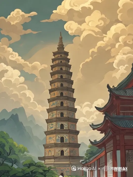 [推出,上升,下摇]散发淡淡佛光 by Hailuo AI Video Generator