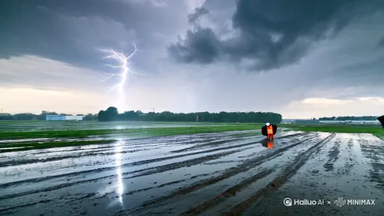 1. 环境定场(广角+俯拍)
「暴雨倾盆的工地全景,阴云低压的灰色天空,积水倒映着闪电的蓝光,雨滴在镜头前划出45度斜线,远处测量员模糊身影弓腰护着仪器」
2. 人物中景(低角度仰拍)
「湿透的橙色反光背心紧贴脊背,左手撑黑伞夹在脖颈,右手持蓝伞颤抖着调整角度,雨水顺着安全帽檐瀑布般浇在测量员后背,三脚架在狂风中出现肉眼可见的震颤」
3. 设备特写(微距+慢镜头)
雨点击打全站仪目镜时溅起皇冠形水花,测量员带着泥浆的手指快速擦拭镜头,两把伞骨在风中呈现夸张的抛物线形弯曲,一滴混着雨水的汗珠悬停在操作键上方0.5厘米处」
4. 动态冲突(手持镜头晃动)
「突然的阵风掀翻蓝色伞面,测量员扑向仪器的瞬间甩飞记录本,纸张在雨幕中展开成白色漩涡,慢动作呈现钢笔字迹在雨水中晕染的过程」
5. 情绪高潮(推近+框架构图)
「透过全站仪目镜的圆形视窗,展现测量员布满雨水的通红面颊,被伞骨划伤的手背血丝混着雨水流下,仪器屏幕绿色数据在雨帘中有规律地闪烁」
6. 诗意收尾(航拍渐远)
「暴雨渐弱时的金色丁达尔光中,泥泞地面上两把残破的伞构成X形守护符号,远方测量员抱着裹在防雨布中的仪器走向晨曦,身后留下一串闪着水光的脚印」
镜头控制关键词:
- 雨幕粒子特效(>50%透明度)
- 慢镜头(0.5倍速水滴轨迹)
- 动态模糊(伞骨摆动方向)
- 浅景深(聚焦仪器虚化背景)
- 闪电频闪补光(每8秒1次冷白光)
氛围强化词:
「金属伞骨在雷声中发出高频震颤音效」「仪器警报声与雨声形成节奏对话」「工作服吸水后的深色渐变纹理」 by Hailuo AI Video Generator