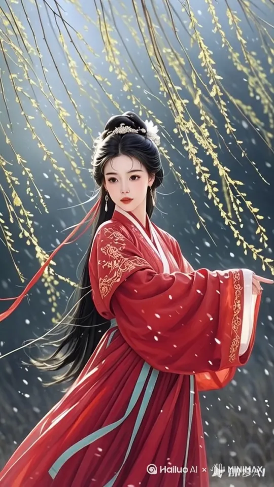 少女在跳舞，引来蝴蝶 by Hailuo AI Video Generator