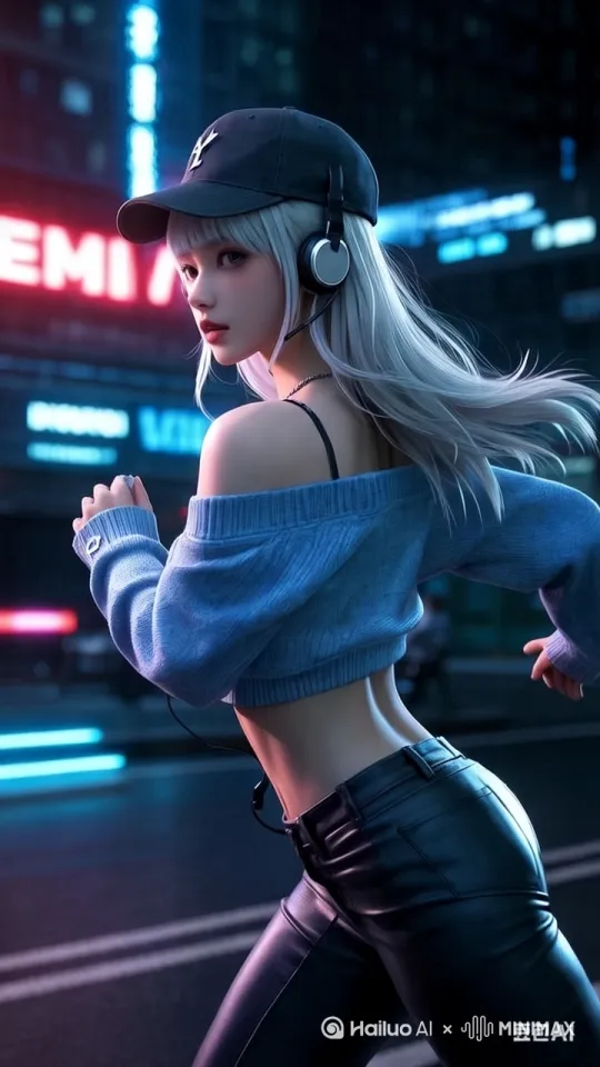 少女在城市里慢跑微微一笑很倾城 by Hailuo AI Video Generator