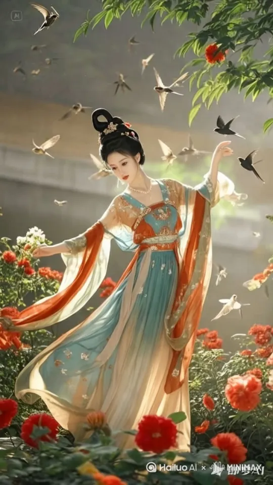 [左移,推进,右摇]{仙女御空飞行 by Hailuo AI Video Generator