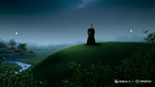 让李白背诵静夜思 by Hailuo AI Video Generator