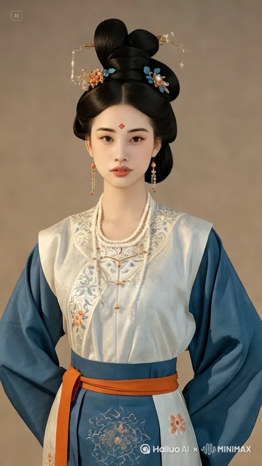 [左移,推进,右摇]，用镜头扑捉汉服美人的优美身姿 by Hailuo AI Video Generator