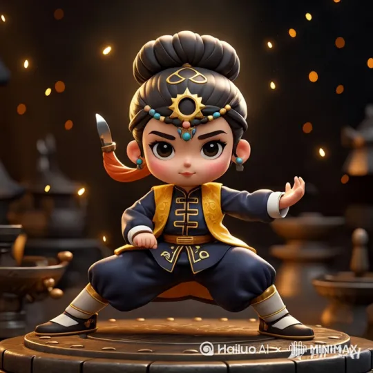 人物飞升跳跃练习中国武术[左移,右摇,跟随] by Hailuo AI Video Generator