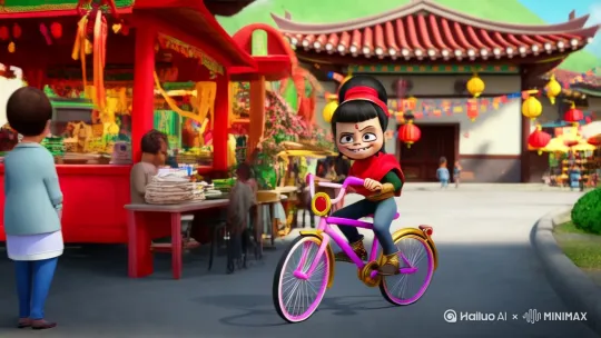 哪吒起自行车 by Hailuo AI Video Generator