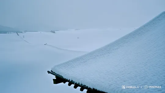 春风落雪白茫茫，春燕三月不见还。伤心屋檐三寸雪，终是落地人不还 by Hailuo AI Video Generator