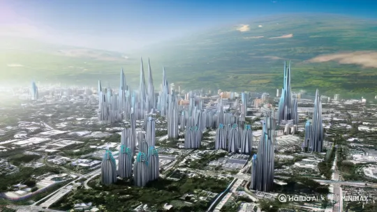 2098年地球星际联盟正式成立这里出现未来发达的地球画面已经走入星际时代的地球[左移,上升]，马斯克（[下降,上摇]一群人在听发布会）开发的人类第二殖民地与其他星球与银河系外的外星生命体进行了文明融合，人类也得到了前所未有的进化随着人类的进步，人们也发现了未知的危险正在接近…    
莫瑞兹是穿梭舰队长他们的任务是巡查银河系周围安全，这艘穿梭舰里有28个星球成员有各种各样的生物让类只是其中一个都古拉他是一种液体形态的的生物来自天王星，莫瑞兹像往常一样训练着来自各各星球的年轻学员，别看他外面那么年轻其实他已经70岁了，只是现在的科技已经能让一个人轻松活到500岁莫瑞兹身材魁梧长着一幅麦粒色的英俊脸他出生在地球是个典型的英国人也是马斯克家族的成员之一（也称之为地球人类正义协会）但是我们接下来要讲的的的是我们的主人公（哈克）现在的他只是一个无业游民每天浑浑噩噩噬酒 沉浸在 欲望国度（可以虚拟现实的装备）在里面过着过去的地球生活在里面与自己幻想出来的家人吃饭听听经典音乐，嘟嘟嘟哈克不耐烦的把设备取下来接通了电话 喂！谁？ 对面传来一阵滋滋声  ：6点传送点见有任务！什么任务？你是谁？  你的老战友米克怎么不记得我吗，现在没时间解释了上级要紧急召回你  后面的你来了跟你解释，，嘟嘟嘟~        哈克一时半还没缓过来 一屁股坐在沙发 脑子里似乎在想些什么没过一会看向了放在脑接机口旁边的灰色纳米收纳袋，他知道这次并非寻常的小任务不然上级不可能将他这个退伍的星际特工都召集，此时的他无比的焦虑脑海中浮现出4年前那残酷的画面，是一群长的像章鱼的机甲把他的队员都俘虏了 by Hailuo AI Video Generator