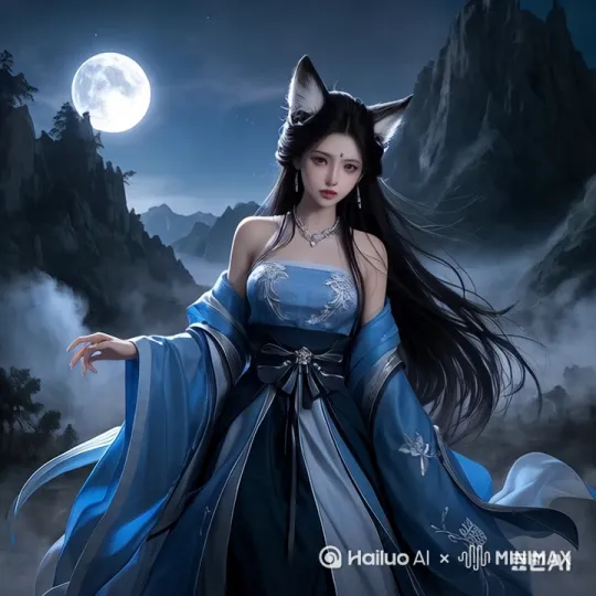1. 画面中，一位身着白色连衣裙的女子在森林小径悠然漫步，阳光透过树叶缝隙洒下。突然，柔和的金光从她头顶散开，她的身体微微颤动，头发幻化为橙红色的柔软狐毛，耳朵变尖竖起，一条蓬松大尾巴快速长出。眨眼间，她已变成一只俏皮的狐狸，轻快转身 by Hailuo AI Video Generator