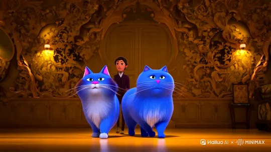 蓝色的大肥猫和科比唱歌 by Hailuo AI Video Generator