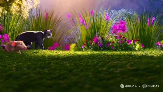 猫和老鼠[推进,上升] by Hailuo AI Video Generator