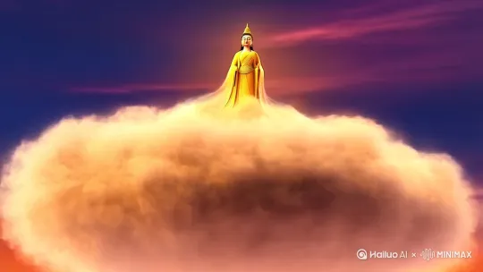 驾着祥云而来的地藏王菩萨 by Hailuo AI Video Generator