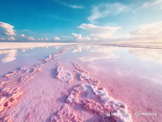 运镜：水平滑轨平移+低角度倒影对称构图
画质：8K HDR 14档动态范围
光影：正午顶光柔化（1/8黑柔滤镜）+ 偏振镜消除反光 | by Hailuo AI Video Generator