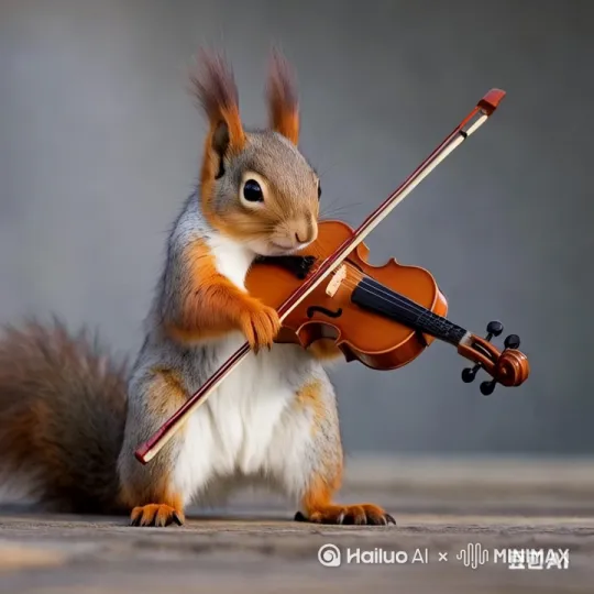 弹琴的小松鼠 by Hailuo AI Video Generator
