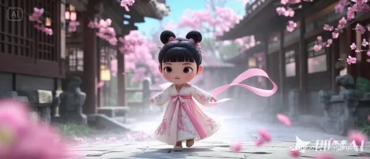 小女孩微笑着，向前缓慢的奔跑 by Hailuo AI Video Generator