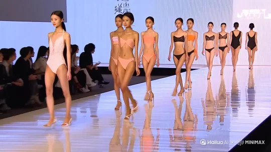 中国女模特泳装走秀 by Hailuo AI Video Generator