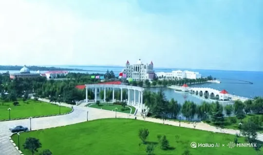 [推进,上升]推到半岛的前面 by Hailuo AI Video Generator