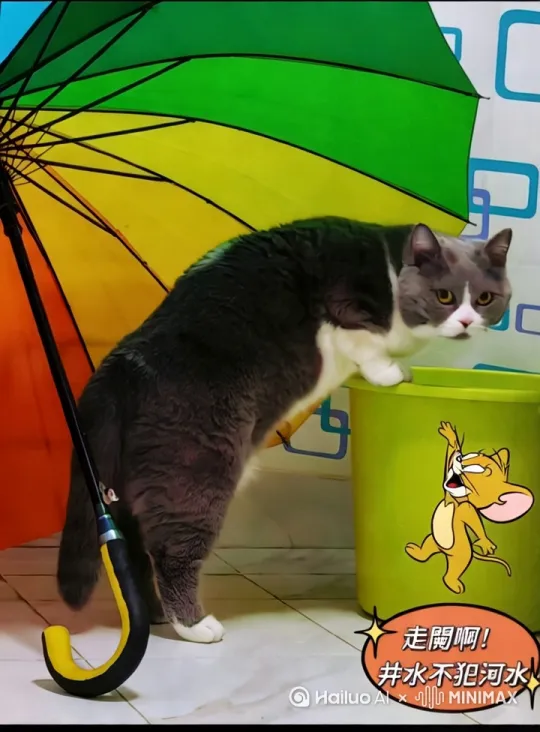 小猫和耗子嬉戲打鬧，開心一刻！ by Hailuo AI Video Generator