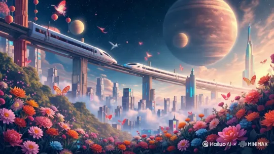 让它按图片展现的现有轨迹运行起来，运镜指令从远到近 by Hailuo AI Video Generator